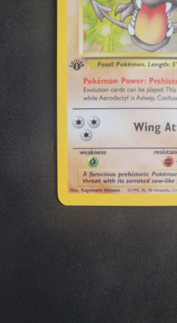 Pokemon Aerodactyl (Prerelease) 1/62 Promo WoTC Promo Fossil MP - Image 5