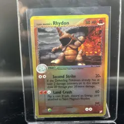 Pokemon Team Magma's Rhydon 22/95 Team Magma vs Team Aqua Reverse Holo Rare MP - Image 1