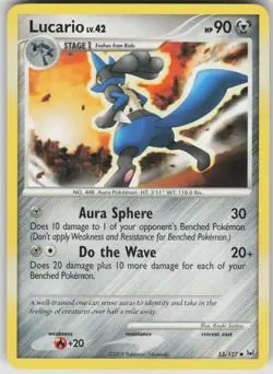 Pokemon TCG Lucario Uncommon Platinum 53/127 - Image 1