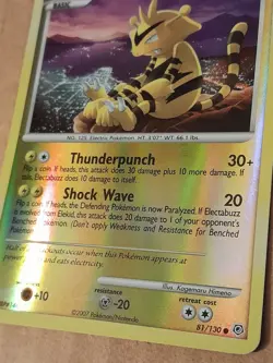 Pokemon Electabuzz 81/130 Diamond & Pearl Reverse Holo LP See Pictures - Image 2