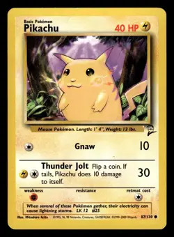 Pikachu 87/130 Common Base Set 2 Pokemon Card - 9 - Image 1