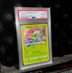 2020 Pokemon Sword & Shield Vivid Voltage Celebi Amazing Rare Holo #009 PSA 10 - Image 1
