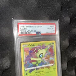 2020 Pokemon Sword & Shield Vivid Voltage Celebi Amazing Rare Holo #009 PSA 10 - Image 3