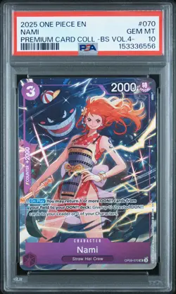 2025 ONE PIECE PREMIUM CARD COLLECTION -BEST SELECTION VOL.4 - #070 NAMI PSA 10 - Image 1
