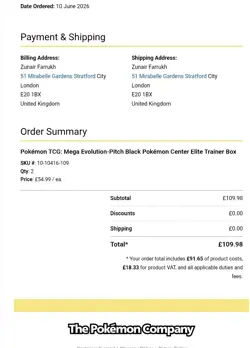 *Presale* x10 Pokemon Pitch Black Elite Trainer Box ETB Pokemon Center Exclusive - Image 4