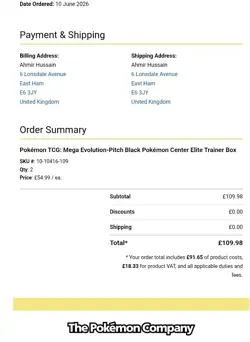 *Presale* x10 Pokemon Pitch Black Elite Trainer Box ETB Pokemon Center Exclusive - Image 5