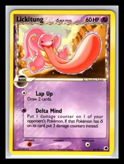 2006 Pokemon EX Dragon Frontiers Lickitung Delta 19/101 Reverse Holo Rare - Image 1