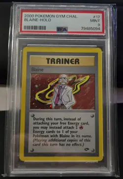 2000 Pokemon Gym Challenge BLAINE-HOLO #17 PSA 9 - Image 1