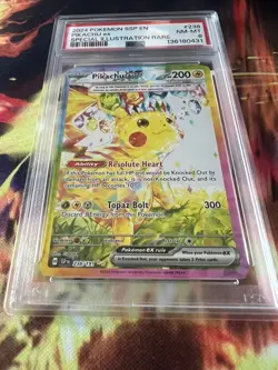 2024 Pokemon Surging Sparks 238 Pikachu ex PSA 8 - Image 2