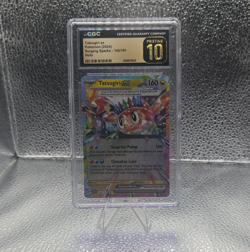 Pokemon Tatsugiri ex CGC Pristine 10 2024 EN Sv08 Surging Sparks Holo #142/191 - Image 1