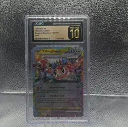 Pokemon Tatsugiri ex CGC Pristine 10 2024 EN Sv08 Surging Sparks Holo #142/191 - Image 2