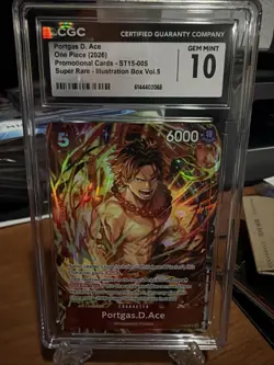 Portgas D. Ace Illustration Box Vol 5 ST15-005 2026 Promo One Piece CGC 10 Gem - Image 1