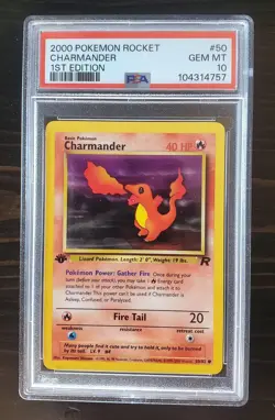 Charmander #50 1st Edition eam Rocket 2000 Pokemon PSA 10 🔥 - Image 1