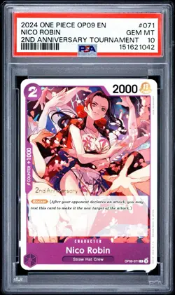 Nico Robin OP09-071 - One Piece TCG: 2nd Anniversary Tournament - PSA 10 GEM MT - Image 1