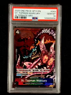 One Piece St. Topman Warcury Alternate Art Op13-089 PSA 10 Gem Mint - Image 1
