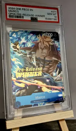 2024 MARCO One Piece OP08 Pre-Release Winner EN P-071 PSA 10 Gem Mint - Image 1