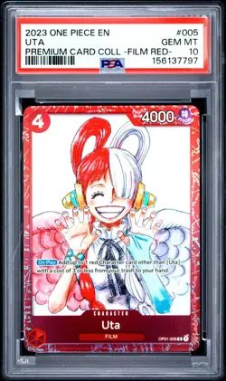 2023 ONE PIECE PREMIUM CARD COLLECTION -ONE PIECE FILM RED- #005 UTA PSA 10 - Image 1