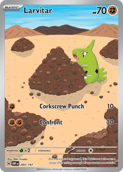 Larvitar 203/197 Illustration Rare Obsidian Flames Pokemon Near Mint - Image 1