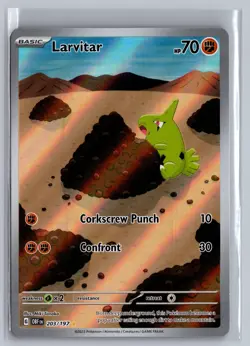 Larvitar 203/197 Illustration Rare Obsidian Flames Pokemon Near Mint - Image 1