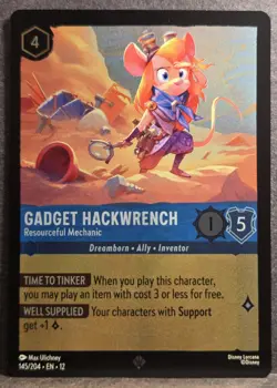 Gadget Hackwrench Resourceful Mechanic Foil 145/204 Wilds Unknown Disney Lorcana - Image 1