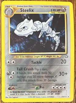 Steelix 15/111 Neo Genesis Holo Rare NM SWIRL 🌀 - Image 1
