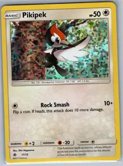 Pikipek - 11/12 Holo McDonald's Promos 2017 - Pokemon Card - NM - Image 1