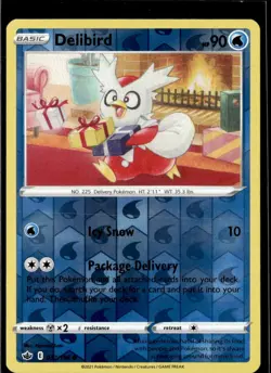 Pokemon Delibird 032/198 Chilling Reign Reverse Holo Common 3 Card Lot - Image 1