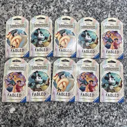 SET OF 10 Disney Lorcana Fabled Sleeved Booster Pack SEALED NEW Chance at Iconic - Image 1