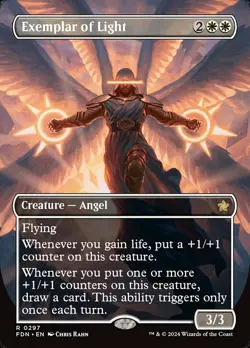 MTG Exemplar of Light - Foil - Borderless, Foundations, Lightly Played, English - Image 1