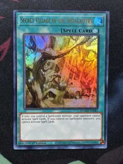 YuGiOh! Secret Village Of The Spellcasters MAMA-EN083 Ultra Rare 1st Edition NM - Image 1