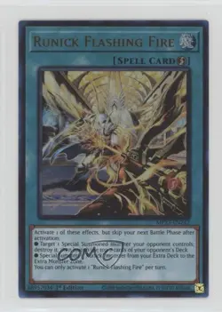 Runick Flashing Fire Ultra Rare 1st Ed. YuGiOh 25th Anniversary Dueling Heroes - Image 1