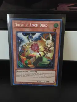 Yugioh Droll & Lock Bird RA02-EN006 Secret Rare 1st Edition Near Mint - Image 1