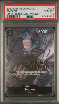One Piece Smoker Pre-Release Winner P-025 PSA 10 - Image 1