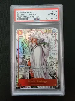 2024 One Piece Silvers Rayleigh Secret Rare Manga Alt Art #OP08-118 PSA 10 - Image 1