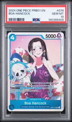 2024 One Piece PRB01 EN Boa Hancock #078 PSA 10 GEM MINT - Image 1