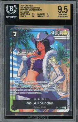 One Piece TCG The Azure Sea's Seven OP14-084 Ms. All Sunday Alt Art SR BGS 9.5 - Image 1
