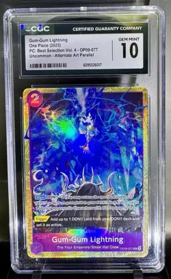 2025 One Piece Gum-Gum Lightning OP09-077 Best Selection Vol. 4 Alt Art CGC 10 - Image 1