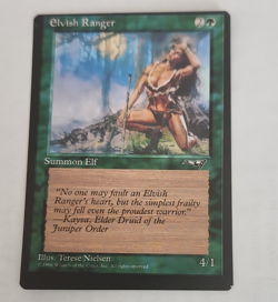 Miscut Off Center MTG Wizards of the Coast Elvish Ranger MTG Alliances 1996 - Image 1