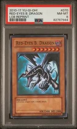 Yu-Gi-Oh! PSA 8 Red-eyes B. Dragon LOB-070 Ultra rare - Image 1