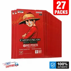 One Piece OP-13 Carrying on His Will Sleeved Booster Pack | Lot of 27! - Image 1