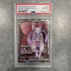 Team Rocket's Mewtwo EX 213/182 Ultra Rare Dri En-Destined Rivals Pokemon PSA 10 - Image 1