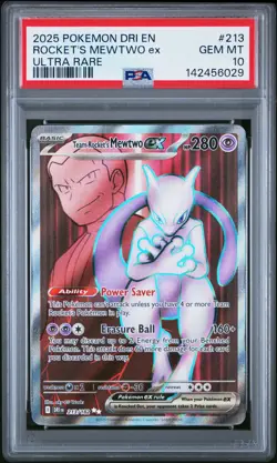 POKEMON TEAM ROCKET'S MEWTWO EX 213/182 DESTINED RIVALS ULTRA RARE 2025 PSA 10 - Image 1