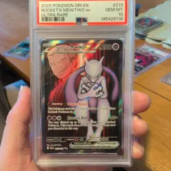 Team Rocket's Mewtwo EX 213/182 PSA 10 destined Rivals Pokemon Card Game - Image 1