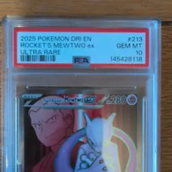 Team Rocket's Mewtwo EX 213/182 PSA 10 destined Rivals Pokemon Card Game - Image 2
