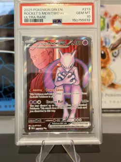 Pokemon TCG Team Rocket's Mewtwo EX Destined Rivals 213/182 Full Art PSA 10 - Image 1