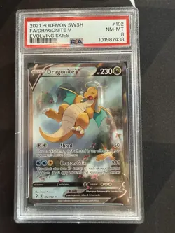 Dragonite V (Alternate Full Art) 192/203 SWSH07: Evolving Skies Holo PSA 8🔥🔥 - Image 1