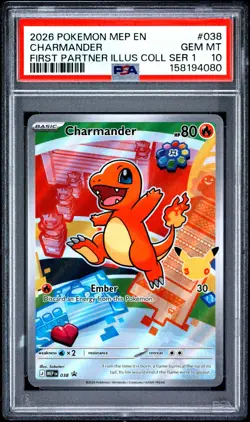 2026 POKEMON MEP EN-ME BLACK STAR PROMO #038 CHARMANDER PSA 10 - Image 1