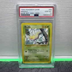 Pokemon Card 1999-2000 Base Set Weedle 69/102 4th Print PSA 10 Gem Mint - Image 1