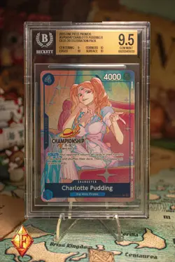 One Piece CHARLOTTE PUDDING OP06-047 CS CHAMPIONSHIP CELEBRATION BGS 9.5 GEM - Image 1