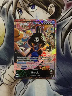 One Piece Card Game Brook OP15-022 Alternate Art Leader Holo English - Image 1